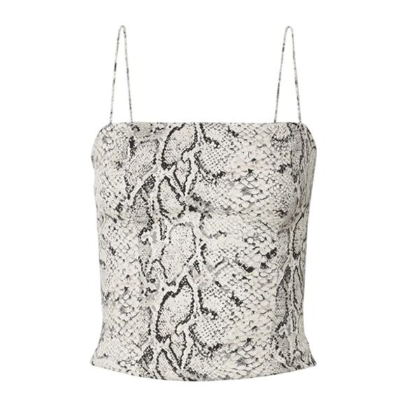Reformation Tops - Reformation Meyer Shirred Snake Print Top Size 4